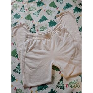 HG‎ Cream Lounge Sweatpants Elastic Waist Pockets Womens Size M
